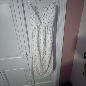 Aeropostale Strapless White Floral Dress